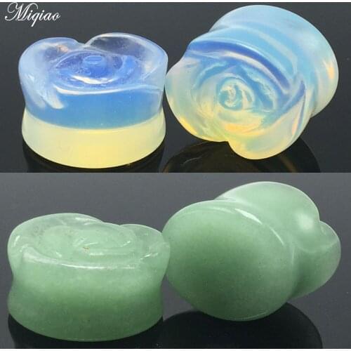 Miqiao 1pc Solid Ear Plugs Expansion Carved Rose Ear Guages Expander 6-16mm Body Jewelry