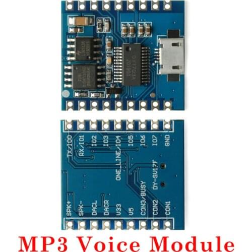DY-SV17F Voice Playback Module MP3 Voice Module WAV Decoding 32Bit IO Trigger UART Control Storage Audio USB Download Flash