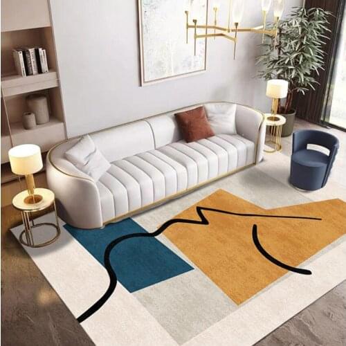 Morandi Abstract Geometry Portrait Velvet Material Europe Carpet Rug For Living Room Bedroom Study Coffee Table Decorative Room