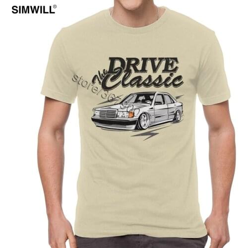 Brand Vintage Car W201 T-Shirts Classic Design Pure Cotton T Shirt for Men Tees Short Sleeves O Neck Drive Tshirt