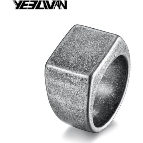 2021 New Classic Black Square Men Ring Luxury Trendy Wedding Engagement Finger Ring For Men Vintage Jewelry Gift