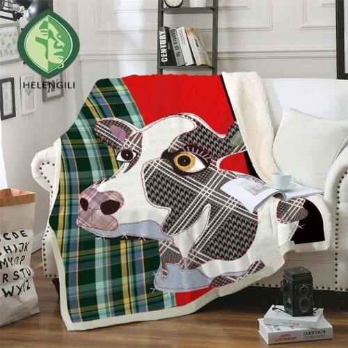 HELENGILI Cow Sherpa Blanket Girly Floral Bedspread Velvet Plush Soft Comfortable Home Camping Aircraft Blanket