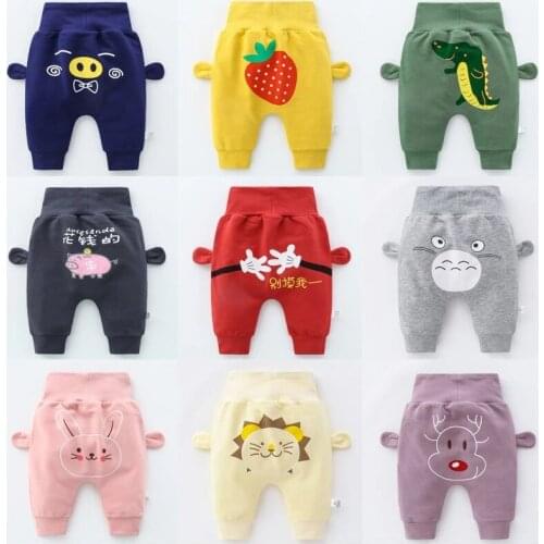 Newborn Baby Clothes Cartoon Harem Pants High Waist Pants Baby Boy Pants Boys Girls Cotton PP Trousers Toddler Baby Boy Bottoms