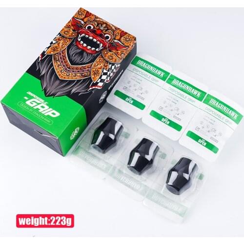 Dragonhawk Black Color Disposable Silicone Handle 6pcs/Box Tattoo Supplies for Professional Tattoo Pen Machine