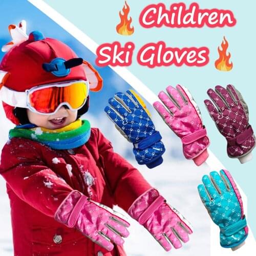 Girls Boys Waterproof Warm Gloves Winter Professional Ski Gloves Snow Kids Windproof Skiing Snowboard Gloves Riding Gloves