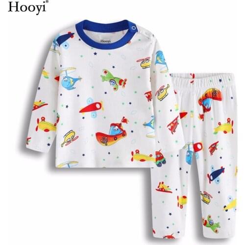 2020 Baby Pajamas Clothes Suit Cotton Soft Plane Boat Boys Sleepwear Kid Sleep Sets Long Pyjamas Home Clothing Set