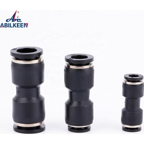 Pneumatic PU Union Straight Plastic Air Fitting Tube Pipe Hose Push In Quick Joint PU4/6/8/10/12/14/16 PENUMATIC Connector