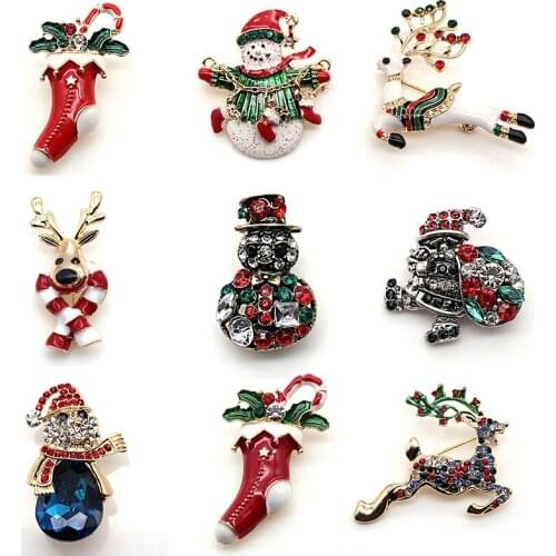 New Fashion Boots Shoes Christmas Brooch Shipping Brooch Rhinestone Brooch Stone Color Brooch Jewelry for Christm