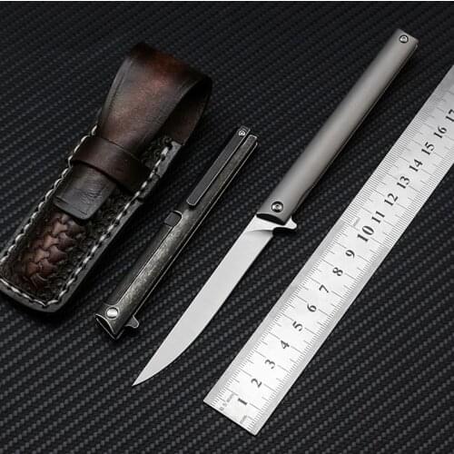 MK M390 Folding Knife Titanium Handle Ball Bearing Pocket Knives Outdoor Camping Hunting Knife Survival Tactical EDC Tool