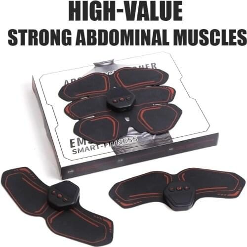 EMS USB chargeable Muscle Stimulator ABS Smart Fitness Electric Weight Loss Stickers Body Slimming Unisex Exercise At Home Gym