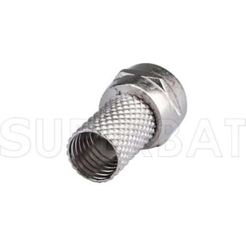 Superbat 10 pcs 75 Ohm F twist-on Plug RF Coaxial Connector Zinc Alloy for RG6