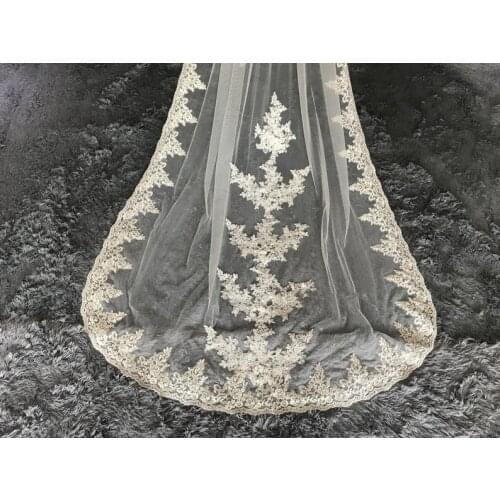 Wedding Lace veil Bridal veil,Cathedral veil,1 tiers veil,Bridal shower gift,Ivory Veil,Veil comb,Long Wedding veil,Floral veil