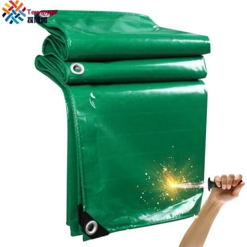 PVC Coated Tarpaulin Tent Fabric 450GSM Heavy Duty Waterproof Tarp 0.45MM Thickness Outdoor Awning Scratch Proof Shade Sail