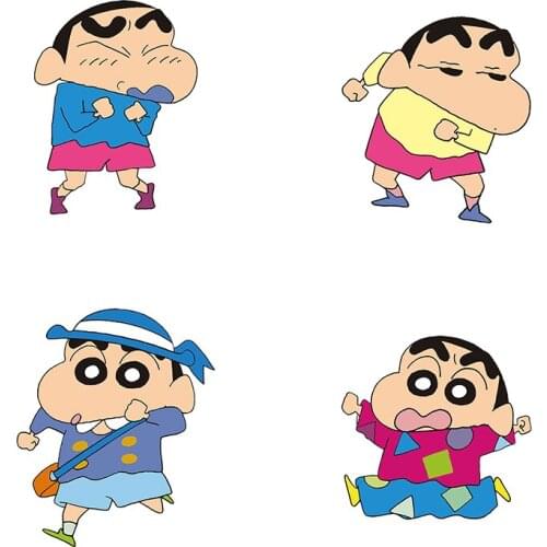 Three Ratels QMH7 Japanese funny cartoon Nohara shinosuke anime car hood sticker laptop decal wall decals