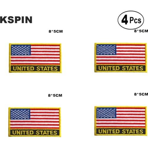 U.S.A. Rectangular Shape Flag Iron on Saw on Patches Embroidered Flag Patches National Flag Patches for Clothing