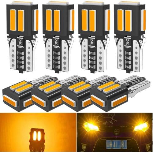 A Pack W5W T10 LED Bulb 168 194 Canbus Error Free Car LED Interior Light for Opel Insignia Toyota Corolla Camry Rav4 Yaris Amber