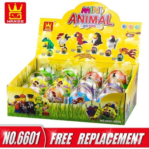 WANGE 1PC Mini Animal Egg DIY Blocks Educational Kids Toy Building Blocks for Children Gift Randomly Send