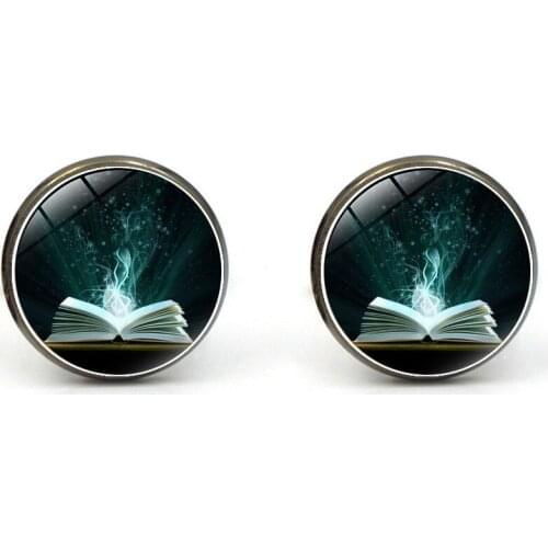 XK-5HXK0346 French Suits Cufflinks with Magic Book Pattern Retro Men Shirts Sleeve Nails Male Cuff Link for Collection