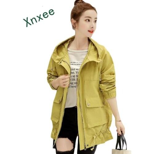 Xnxee windbreaker female 2019 spring autumn new Korean students loose shirt elegant women coat solid color large size clothing