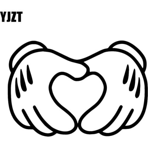 YJZT 17.2X11.8CM Cartoon Hands Love Car Tail Door Decoration Sticker Cartoon Vinyl Decals C25-1324