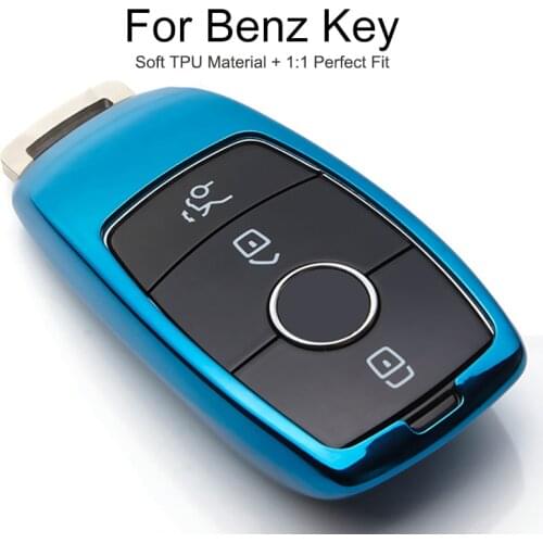 TPU Protection Car Key Cover Case For Mercedes Benz E Class C A Klasse W211 W176 C180 CLK E200 E260 Key Chain Ring Accessories