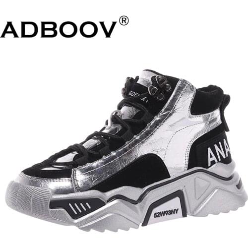 ADBOOV New High Top Women Sneakers Fashion Winter Tenis Shoes Woman Platform Chunky Sneaker Sepatu Wanita