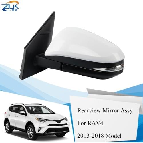ZUK Car Exterior Rearview Door Mirror Assy For TOYOTA RAV4 2013-2019 9-PINS With Electric Folding Heating LED Turn Signal Light