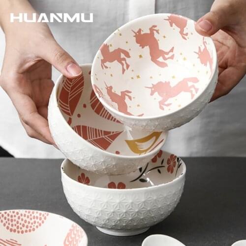 4.5 Inch Japanese Style Rice Bowl Restaurant Kitchen Pink Tableware Home Snacks Sweets Small Soup Bowl Underglaze Ceramic