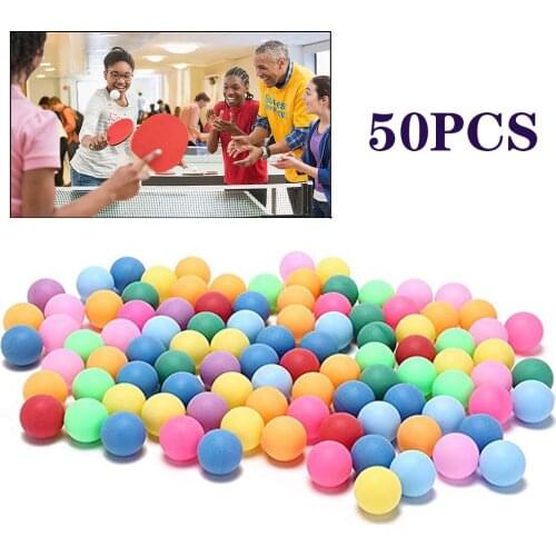 50pcs/pack Colored Ping Pong Balls Entertainment Table Tennis Balls Mixed Colors For Game And Activity Mix Color Balls #P2