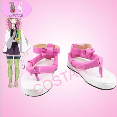 COSTAR Anime Demon Slayer Kimetsu no Yaiba Cosplay Shoes Boots Kanroji Mitsuri Cosplay Shoes Kimetsu No Yaiba Cosplay Shoes