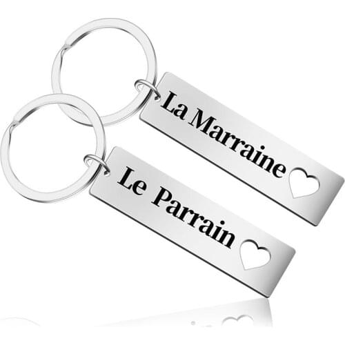 Love Dad Love Auntie The Godfather The Godmother Keyring Papa d'amour Tata d'amour Le Parrain La Marraine Keychain