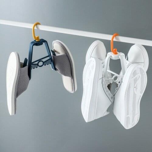 Household windproof hook multifunctional folding shoe dryer storage clothes rack