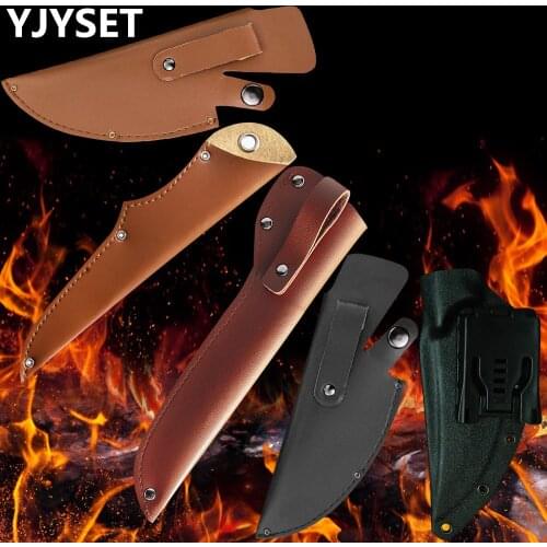 Boning Kitchen Knife Cover Forged Knife Cowhide Leather Sheath Fishing Knife Kydex Meat Cleaver Outdoor Butcher Knife Protector