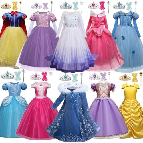 Girls Dress For Kids Halloween Party Cosplay Snow Queen Fancy Dress Up Carnival ClothesChildren Christmas Princess Costume