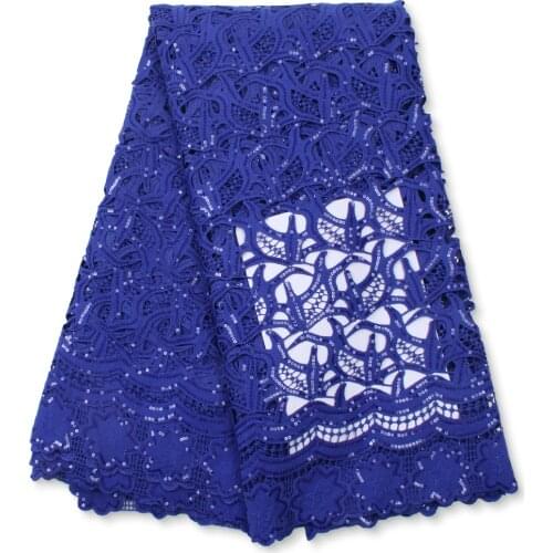Guipure Cord Lace Fabric 2021 High Quality Sequins African Water Soluble Lace Fabric For Nigerian Wedding Party Dress Sew 4242B
