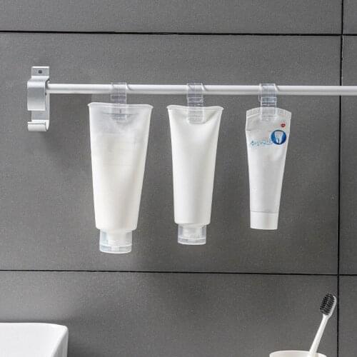 Hooks on The Wall Creative Transparent Storage Cleaner Toothpaste Hook Clip Wall Storage Holder Bathroom Kitchen Accessories
