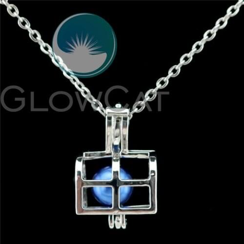 K816 Copper Treasure Box Beads Cage Perfume Essential Oil Diffuser Stone Pearl Cage Locket Necklace Pendants Girl Friend Gift