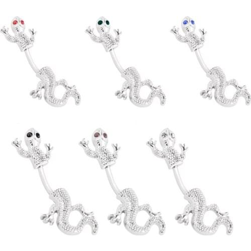 1PC Fashion Piercing Navel Stainless Steel Belly Button Rings Body Piercing Jewelry Navel Piercing Lizard Belly Piercing Earring