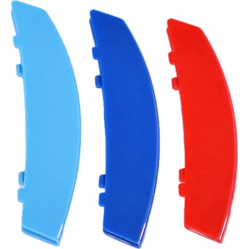 3pcs Car 3D M Styling Front Grille Trim Strip Cover Bumper Stripes Cover Stickers For BMW 5 Series E60 2004-2010 Grille Sport