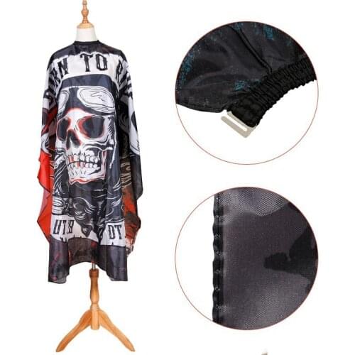 New Haircut Hairdresser Barber Cloth Skull Pattern Apron Polyester Cape Hair Style Design Supplies Salon Barber Dress Barber