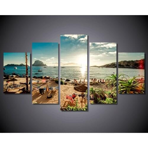 HD Printed Ispaniya Ibiza More Bereg Plyazh Painting Canvas Print Room Decor Print Poster Picture Landscape Canvas