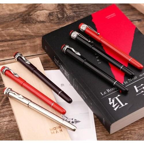 Moonman Master F9 Metal Fountain Pen Snake / Spider Piston Ink Pen F Nib 0.5mm Original Box