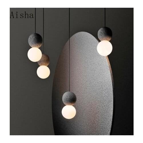 Nordic Design Cement Pendant Light Modern Simple Creative Dining Room Kitchen Glass Hanging Lamp Restaurant Cafe Industrial Lamp