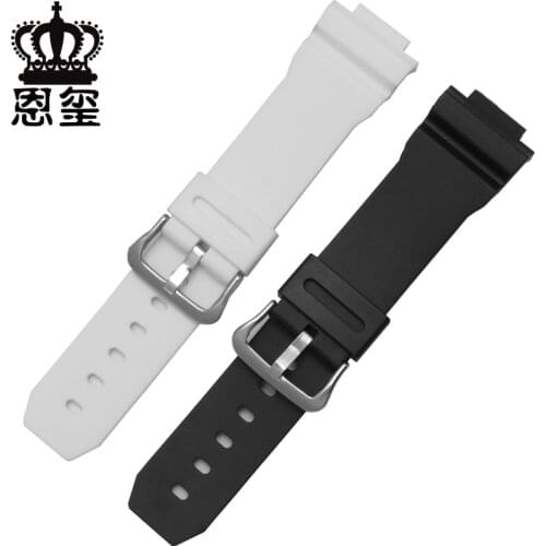 Rubber Watch Strap adaptable to CASIO DW5600 6900 G5700 GM5610 GW5610 replacement silicone wristband black white