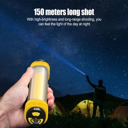 Handheld Flashlight Multifunctional COB Camping Light USB Rechargeable Hanging Flashlight Auto Repair Work Light Glare Flashligh