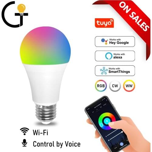 Voice Control Smart 9W E27 A60 RGB CW WIFI Light Bulb Dimmable LED Magic Lamp 220-240V Work with Alexa Google Home SmartThings