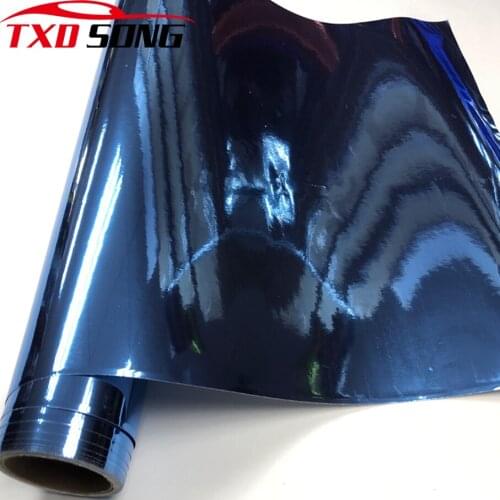 High stretchable Light blue Chrom Mirror Vinyl Wrap Film Sticker Sheet emblem Car Bike Motor Body Cover Mirror black film