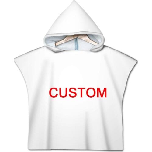 High-Quality Kid Customized Microfiber Logo Soft Bath Towel Hooded Surf Beach Swimsuit Printed Swimming Quick Dry Bathrobe