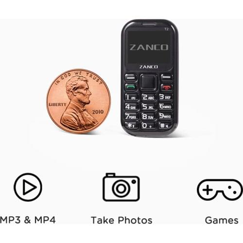 ZANCO tiny t2 x 6 World Smallest Phone 3G GSM/WCDMA mini cellular phone mini phone smallest phone (Buy 5 gift 1 Free)