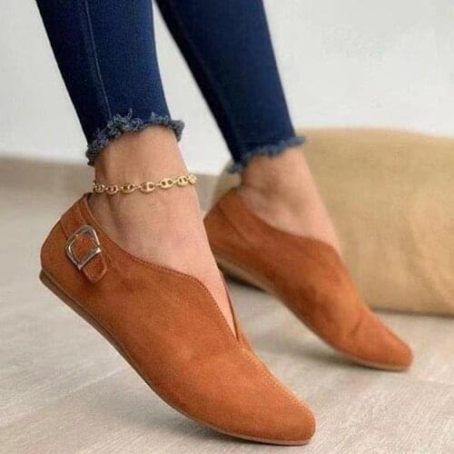 2021 Hot Pointed Toe Suede Women Flats Shoes Woman Loafers Summer Fashion Sweet Flat Casual Shoes Women Zapatos Mujer Plus